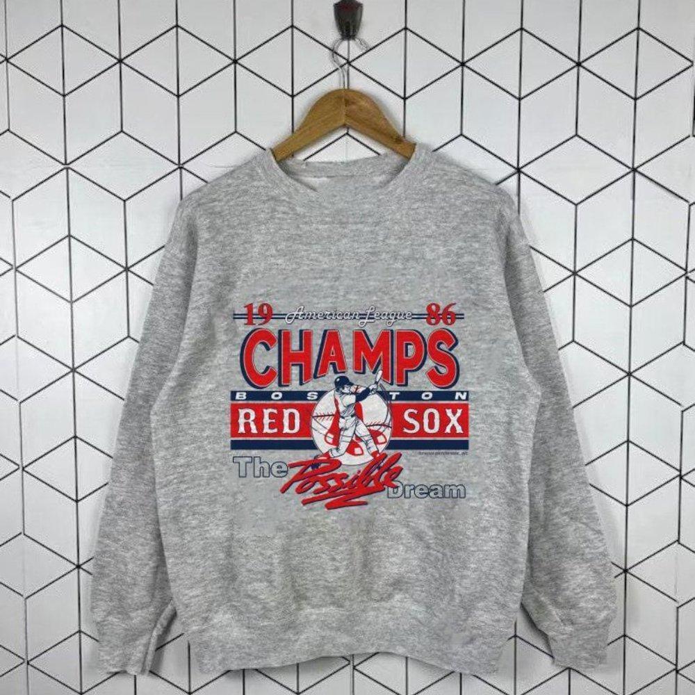 Boston Red Sox 80S 1986 Al Champions Baseball Sweatshirt